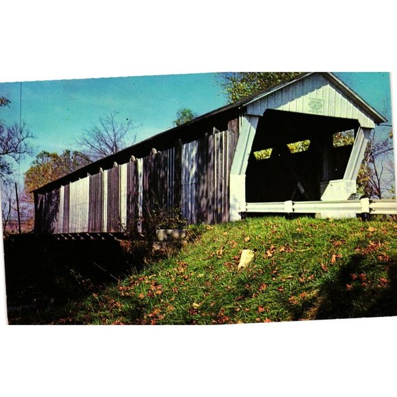 Historic Covered Bridge Postcard Travel Souvenir Unposted Ohio Vintage - Picture 1 of 2